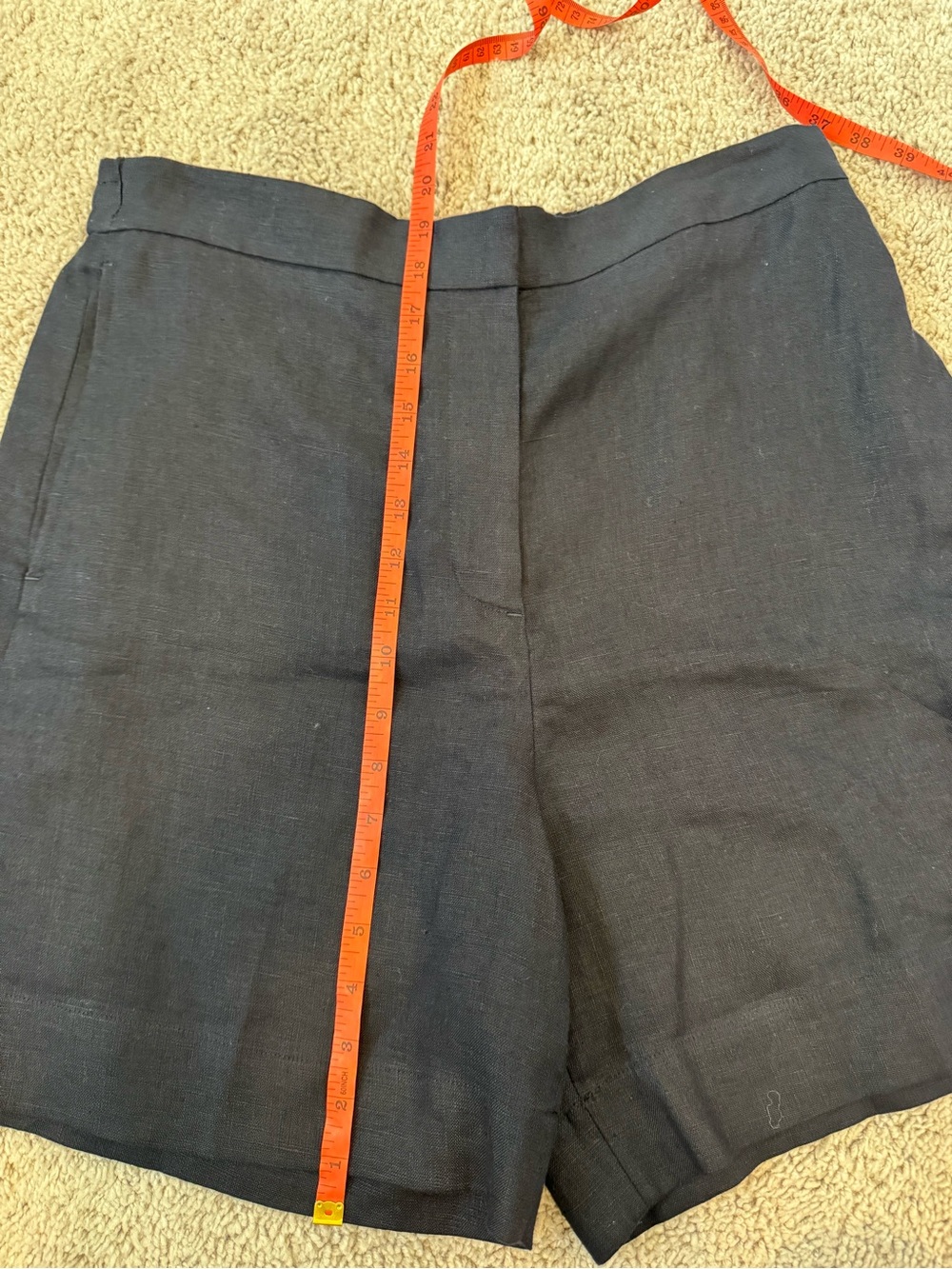 COS Tailored Elasticated Linen Bermuda Shorts in navy blue - Picture 8 of 8